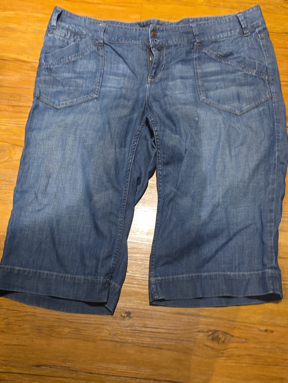 Denim Bermuda Capris - Classic Blue